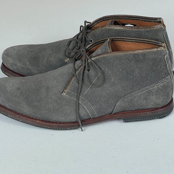 Timberland Chukka Boots Mens 9 Gray Leather Suede Ankle Lace Up Iconic - Picture 5 of 10